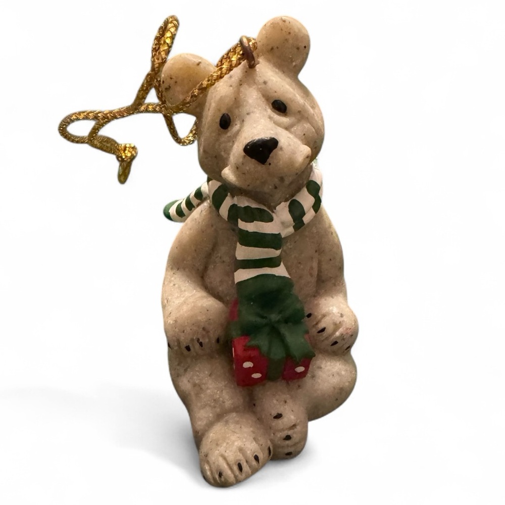 Holiday Bear Ornament with Scarf